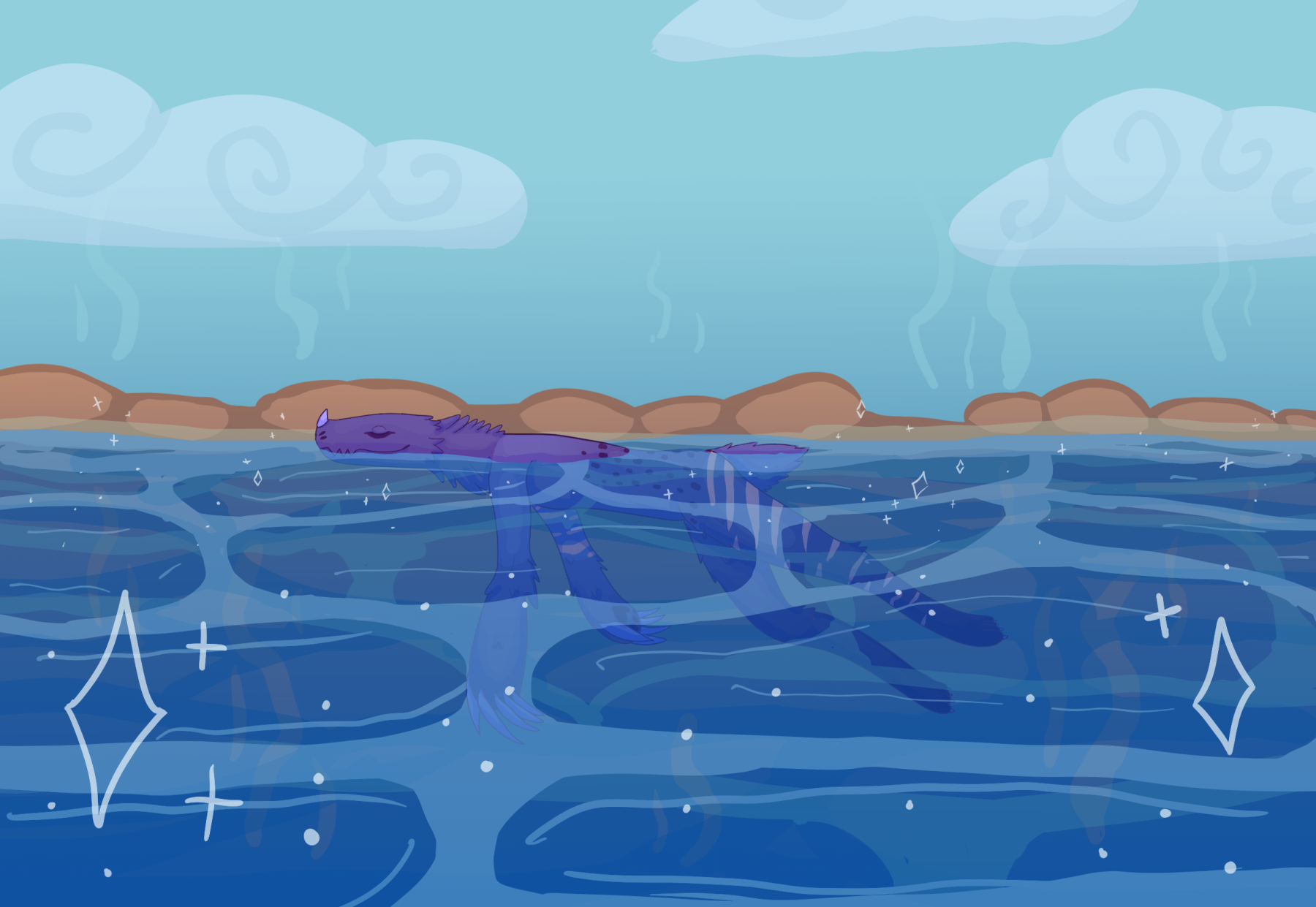 Relaxing in rock pools